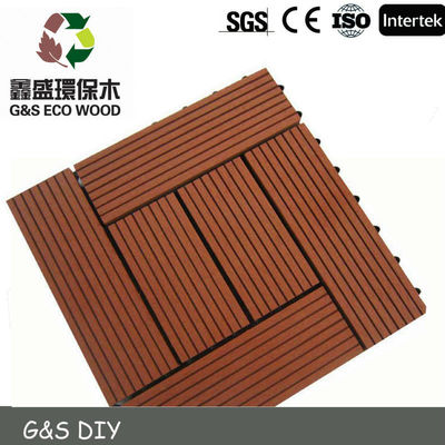 300 × 300 WPC لوحات الحائط الزخرفية أرضية خشبية Redrose لتقوم بها بنفسك المتشابكة بلاط السطح