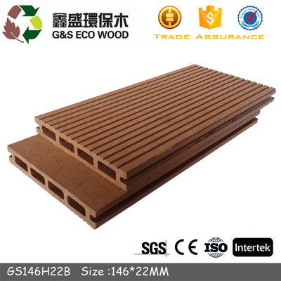 157 X 22mm Park WPC جوفاء التزيين دائم Hdpe لوحات سطح السفينة