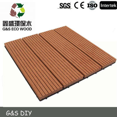 300 × 300 WPC لوحات الحائط الزخرفية أرضية خشبية Redrose لتقوم بها بنفسك المتشابكة بلاط السطح